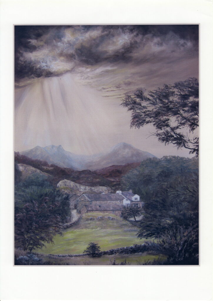 cottage in the lake district oil painting