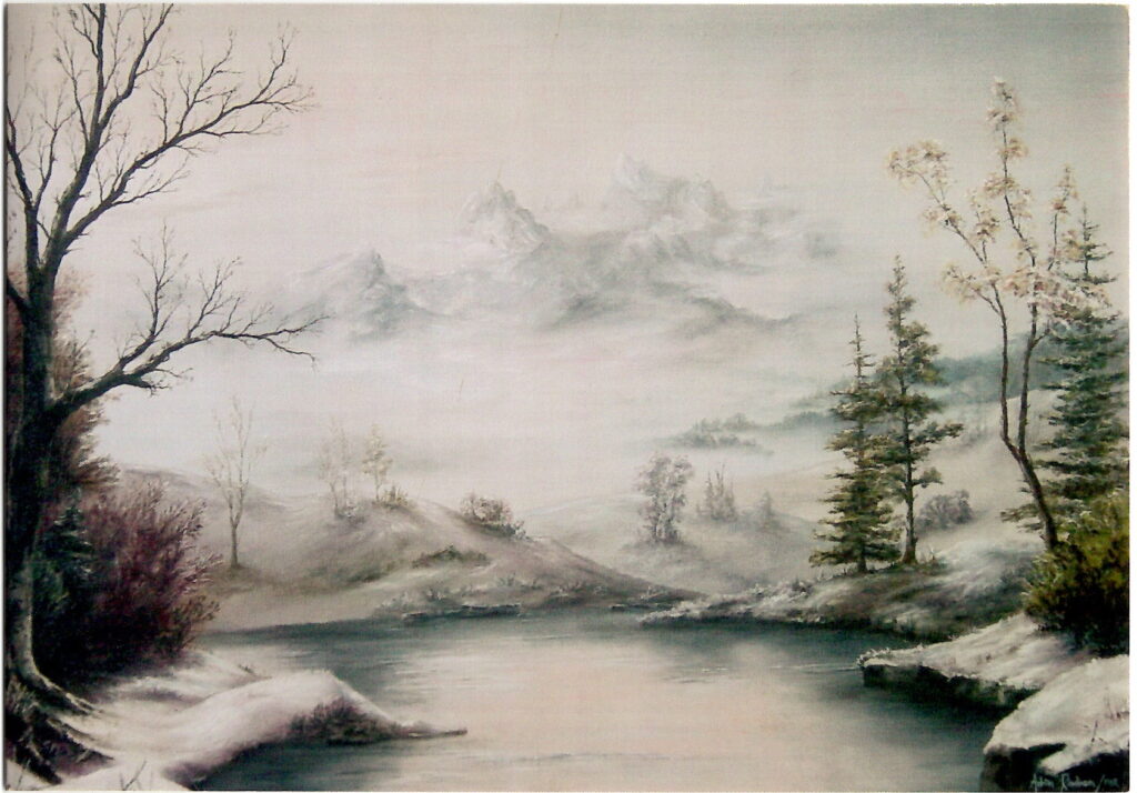 winter in the lake district oil painting