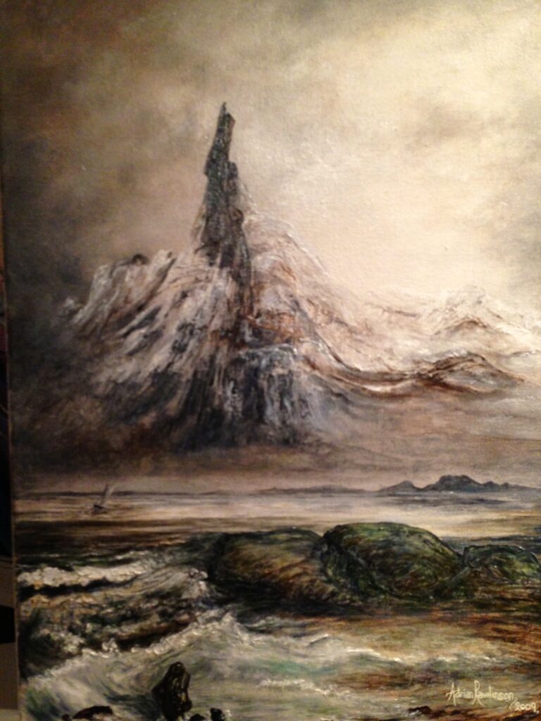 mountain oil painting